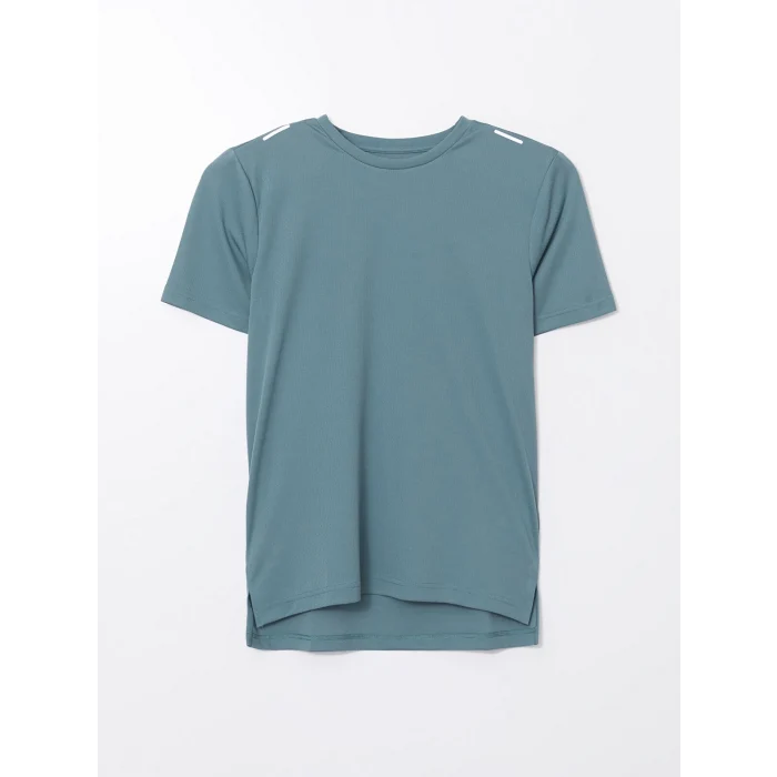 XSIDE ACTIVE Mavi Bisiklet Yaka Kısa Kollu Erkek Spor Tişört