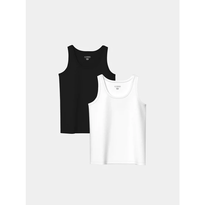 LCW Kids Siyah Bisiklet Yaka Erkek Çocuk Atlet 2li