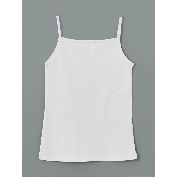 LCW Kids Beyaz Kare Yaka Kız Çocuk Atlet 2li