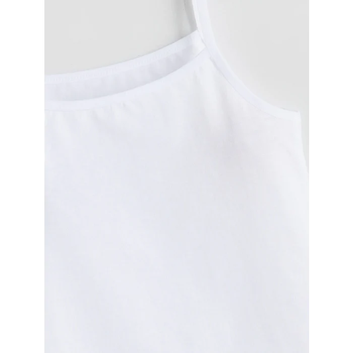 LCW Kids Beyaz Kare Yaka Kız Çocuk Atlet 3lü