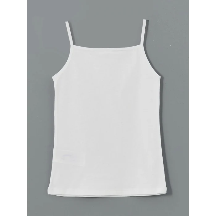 LCW Kids Beyaz Kare Yaka Kız Çocuk Atlet 2li