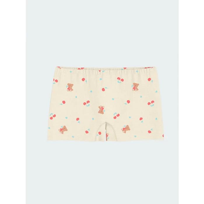 LCW Kids Ekru Ayı Teddy Baskılı Kız Çocuk Boxer 3lü