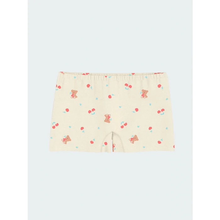 LCW Kids Ekru Ayı Teddy Baskılı Kız Çocuk Boxer 3lü