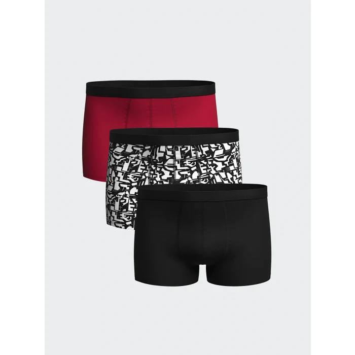 LC WAIKIKI Siyah Standart Kalıp Pamuklu Esnek Erkek Boxer 3lü