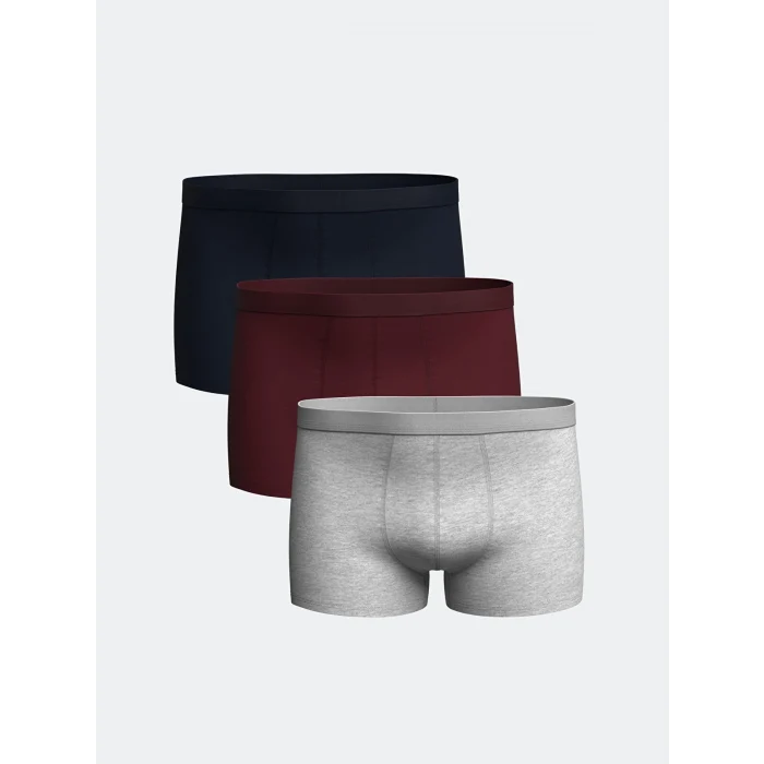 LC WAIKIKI Bordo Standart Kalıp Pamuklu Esnek Erkek Boxer 3lü