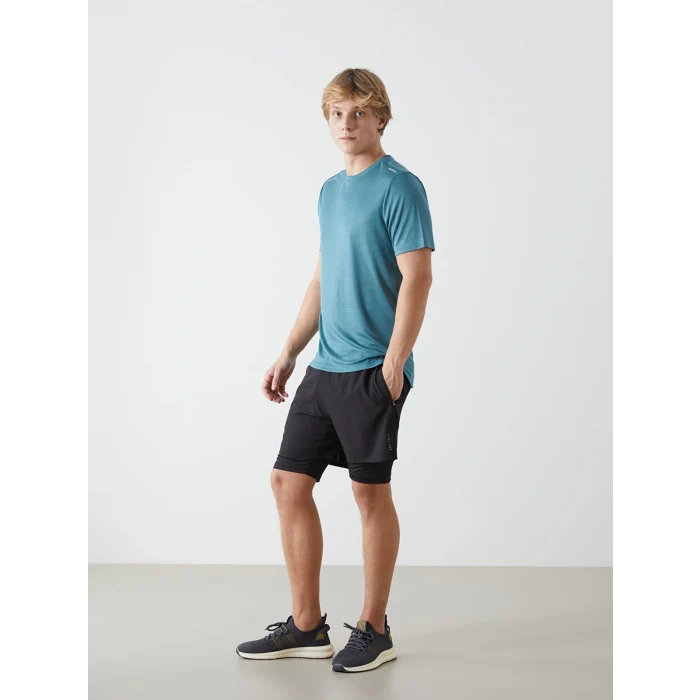 XSIDE ACTIVE Turkuaz Bisiklet Yaka Kısa Kollu Erkek Spor Tişört