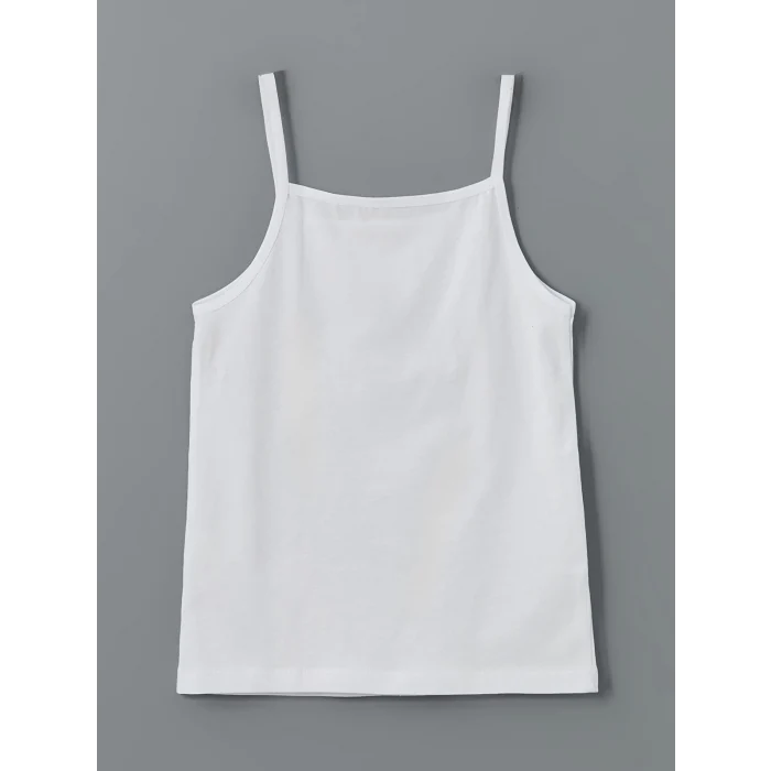 LCW Kids Beyaz Kare Yaka Çiçekli Kız Çocuk Atlet 2li