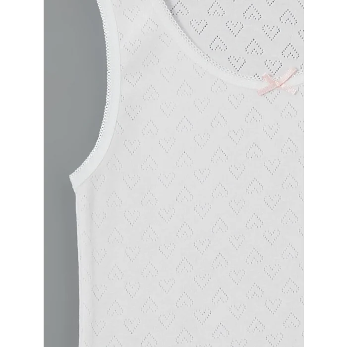 LCW Kids Beyaz Bisiklet Yaka Kız Çocuk Atlet 2li