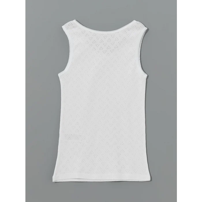 LCW Kids Beyaz Bisiklet Yaka Kız Çocuk Atlet 2li