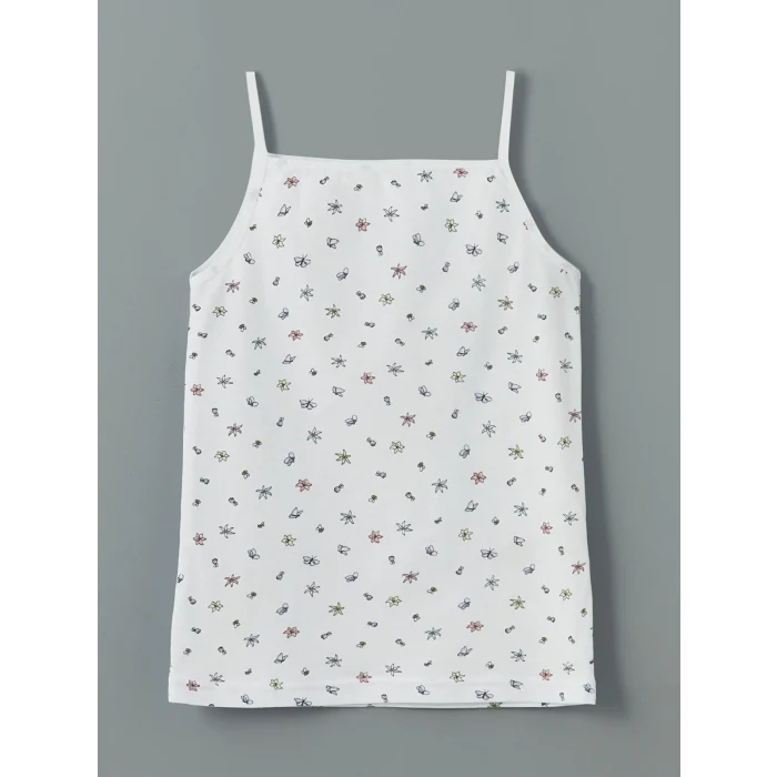 LCW Kids Beyaz Kare Yaka Kız Çocuk Atlet 2li