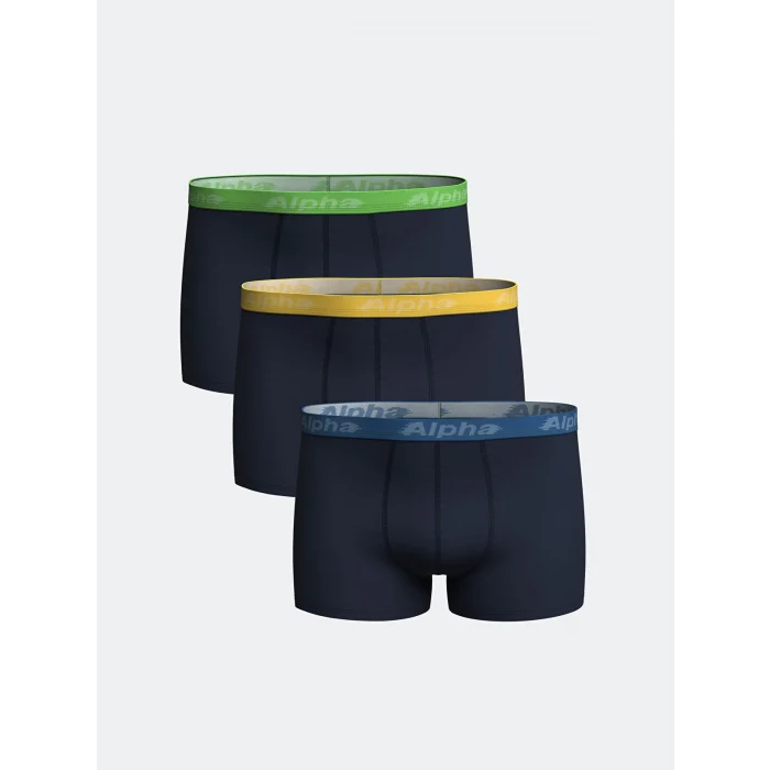 LC WAIKIKI Lacivert Standart Kalıp Pamuklu Esnek Erkek Boxer 3lü