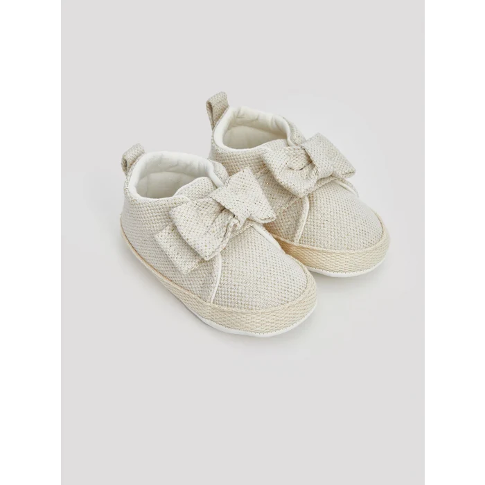 LCW STEPS Bej Fiyonk Detaylı Kız Bebek Yürüme Öncesi Ayakkabı