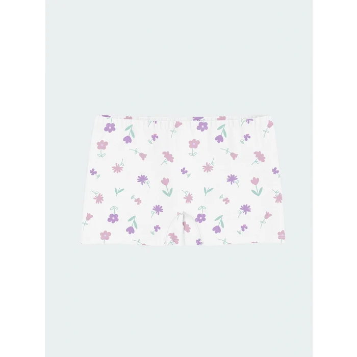 LCW Kids Beyaz Çiçekli Kız Çocuk Boxer 3lü