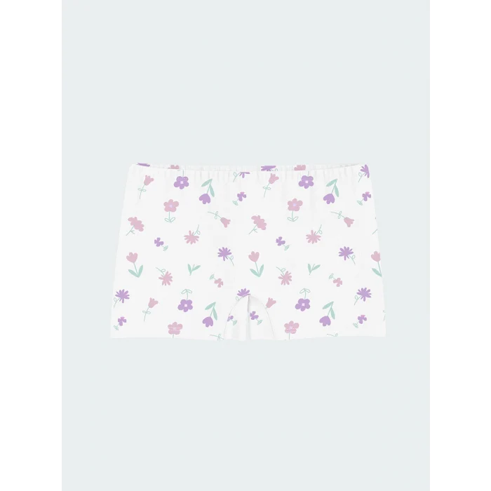 LCW Kids Beyaz Çiçekli Kız Çocuk Boxer 3lü