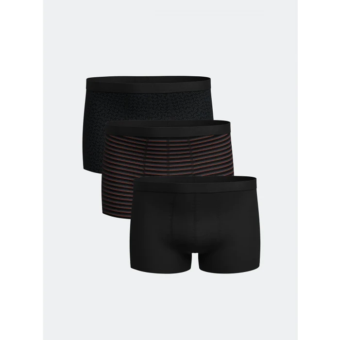 LC WAIKIKI Antrasit Standart Kalıp Pamuklu Esnek Erkek Boxer 3lü