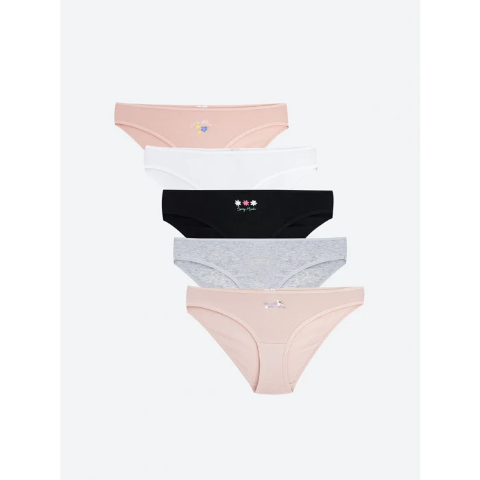 LCW Young Pembe Baskılı Bikini Külot 5li Paket