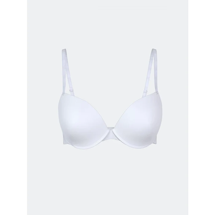 LCW DREAM Beyaz Balenli Dolgusuz Düz Tişört Sütyen