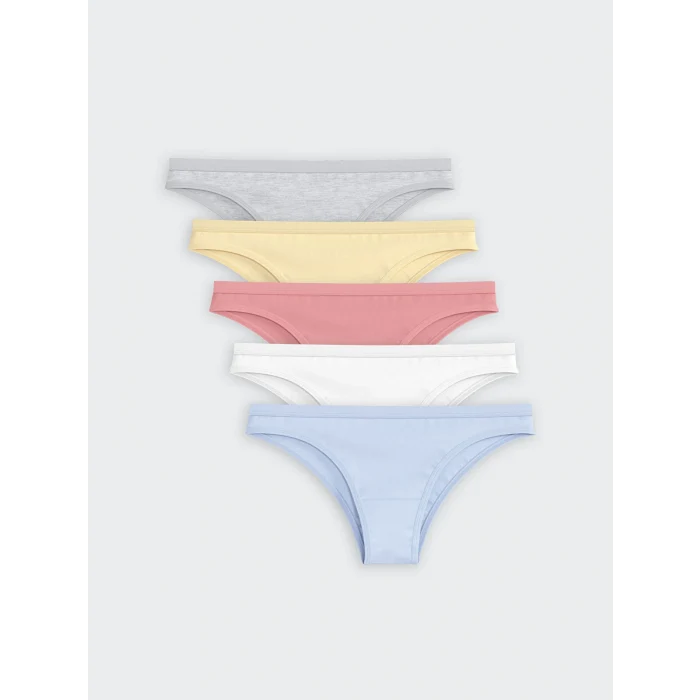 LCW Young Mavi Düz Brazilian Külot 5li Paket