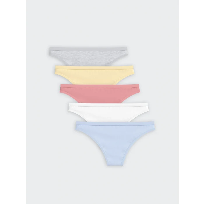 LCW Young Mavi Düz Brazilian Külot 5li Paket