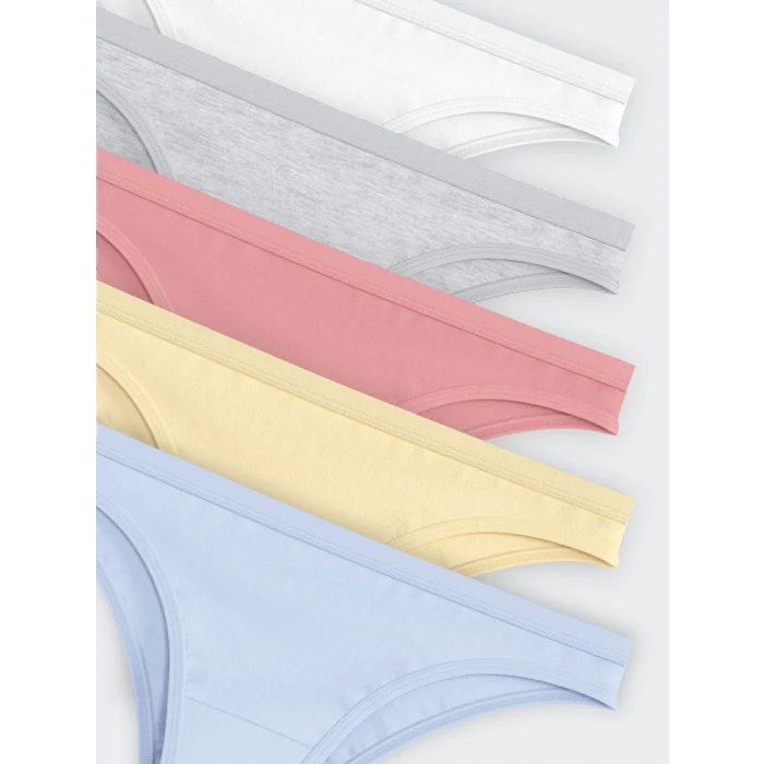 LCW Young Mavi Düz Brazilian Külot 5li Paket