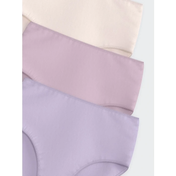 LCW DREAM Lila Düz Klasik Külot 3lü Paket
