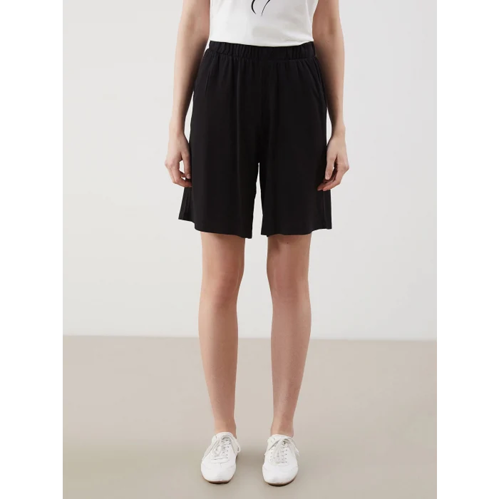 LCWAIKIKI Classic Siyah Beli Lastikli Kadın Şort