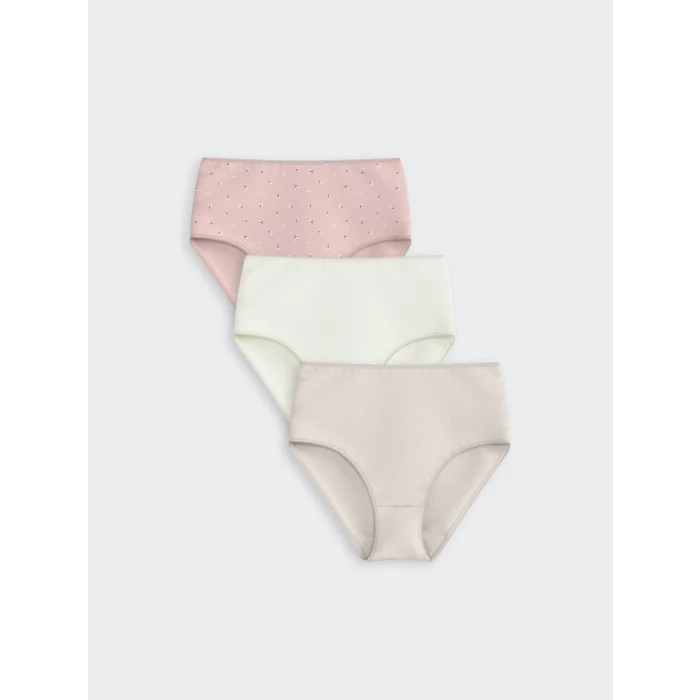 LCW DREAM Pembe Çiçekli Klasik Külot 3lü Paket