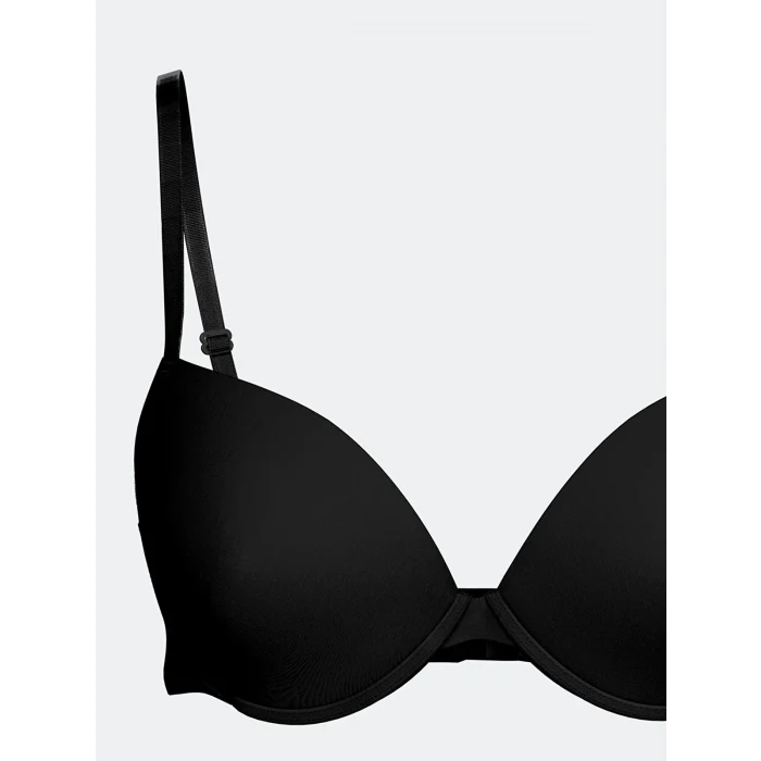 LCW DREAM Siyah Balenli Dolgusuz Düz Tişört Sütyen