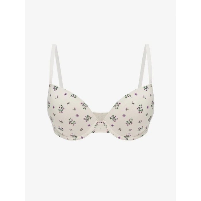 LCW DREAM Pembe Balenli Dolgusuz Çiçekli Tişört Sütyen