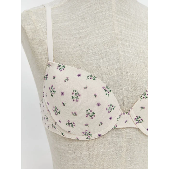 LCW DREAM Pembe Balenli Dolgusuz Çiçekli Tişört Sütyen