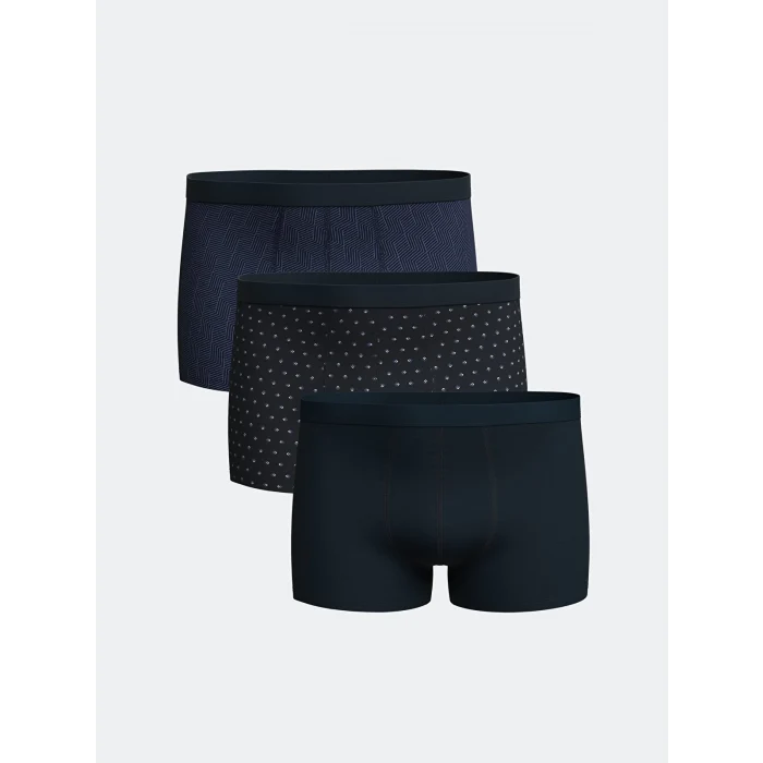 LC WAIKIKI Lacivert Standart Kalıp Pamuklu Esnek Erkek Boxer 3lü