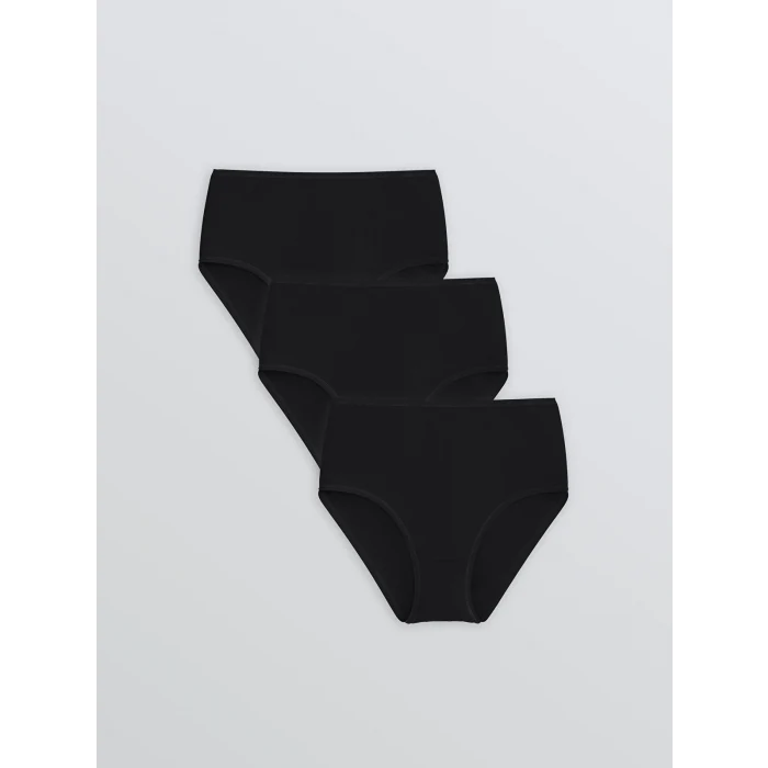 LCW DREAM Siyah Düz Klasik Külot 3lü Paket