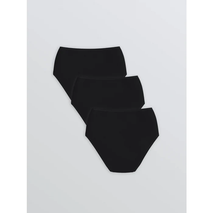 LCW DREAM Siyah Düz Klasik Külot 3lü Paket