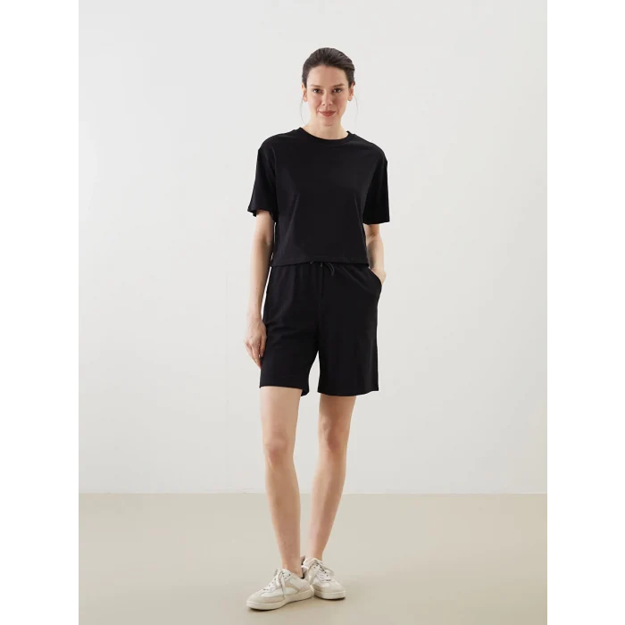 LCWAIKIKI Classic Siyah Beli Lastikli Kadın Şort