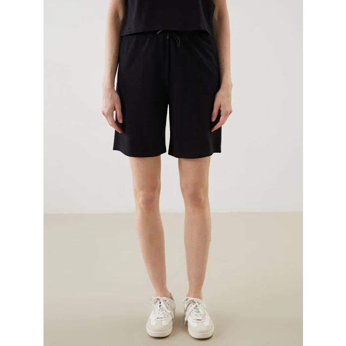 LCWAIKIKI Classic Siyah Beli Lastikli Kadın Şort