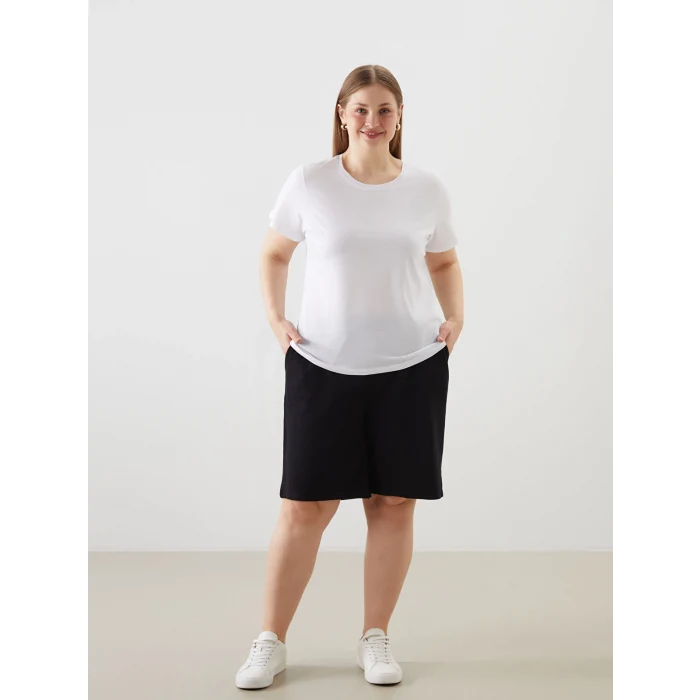 LCWAIKIKI Classic Siyah Beli Lastikli Kadın Şort