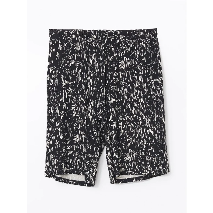 LCWAIKIKI Classic Siyah Beli Lastikli Desenli Kadın Şort