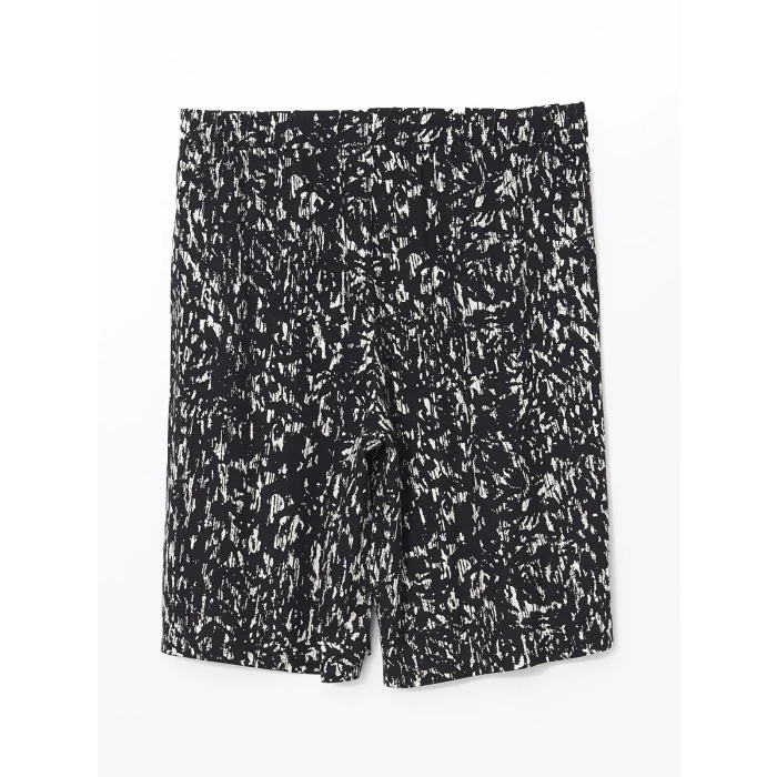 LCWAIKIKI Classic Siyah Beli Lastikli Desenli Kadın Şort