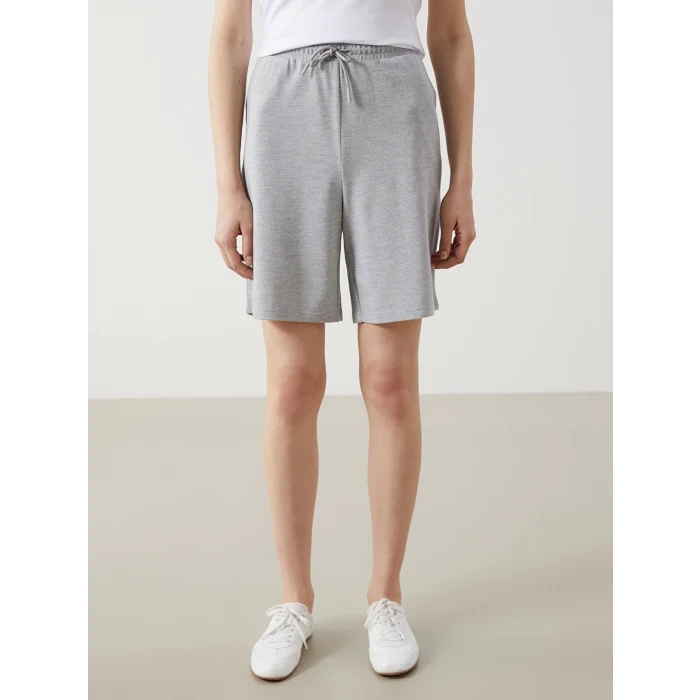 LCWAIKIKI Classic Gri Beli Lastikli Kadın Şort