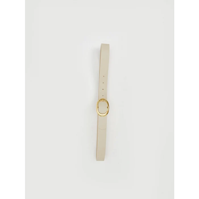 LCW ACCESSORIES Ekru Deri Görünümlü Kadın Kemer 2li