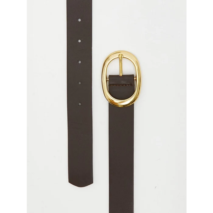 LCW ACCESSORIES Ekru Deri Görünümlü Kadın Kemer 2li