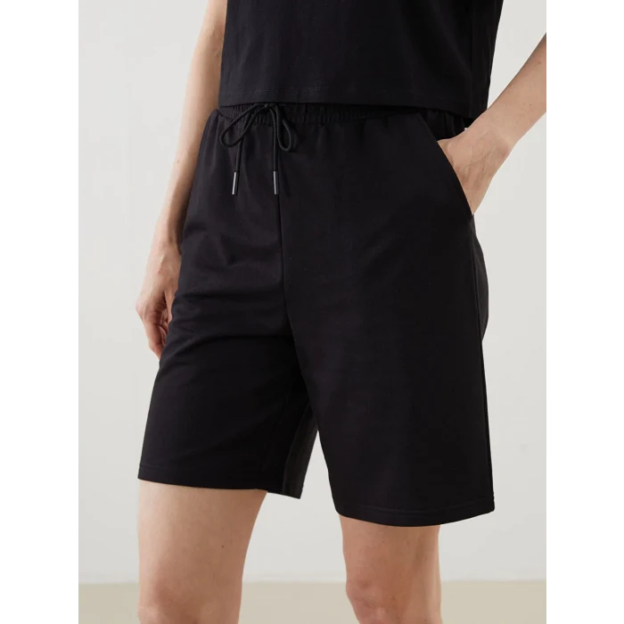 LCWAIKIKI Classic Siyah Beli Lastikli Kadın Şort