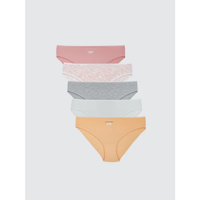 LCW Young Pembe Baskılı Bikini Külot 5li Paket