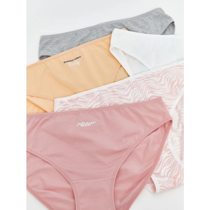 LCW Young Pembe Baskılı Bikini Külot 5li Paket
