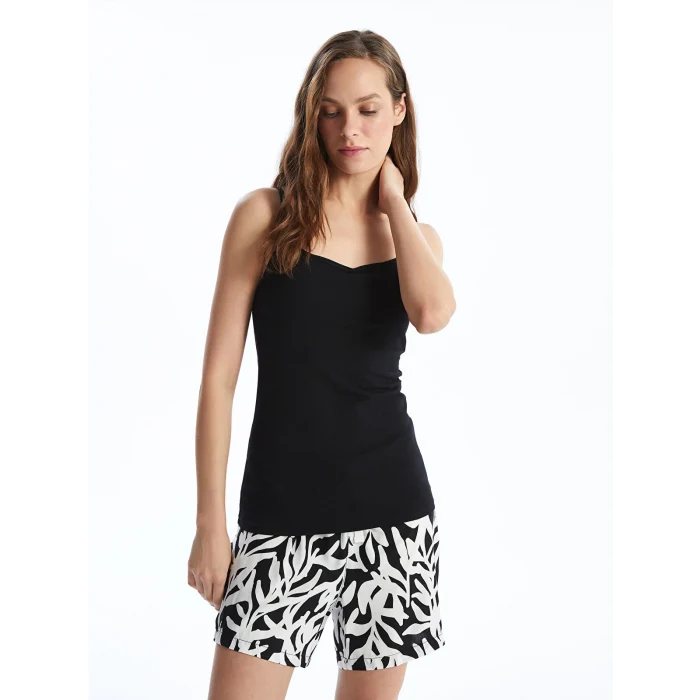 LCW DREAM Siyah Kalp Yaka Askılı Kadın Kuplu Atlet