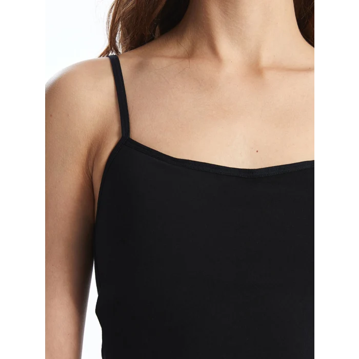 LCW DREAM Siyah Kalp Yaka Askılı Kadın Kuplu Atlet