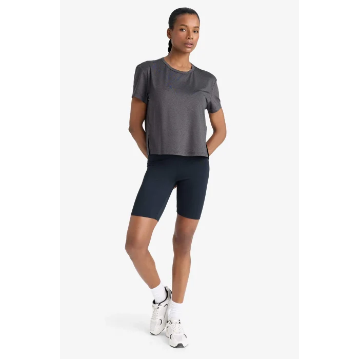 Defacto E2540 Siyah DeFactoFit Bisiklet Yaka Sporcu Kısa Kollu Tişört