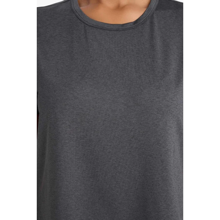 Defacto E2540 Siyah DeFactoFit Bisiklet Yaka Sporcu Kısa Kollu Tişört