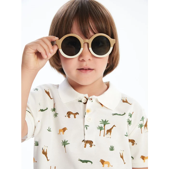 LCW Kids Ekru Baskılı Erkek Çocuk Tişört ve Şort 2li