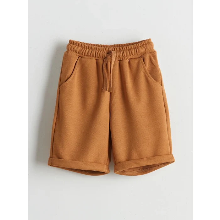 LCW Kids Ekru Baskılı Erkek Çocuk Tişört ve Şort 2li